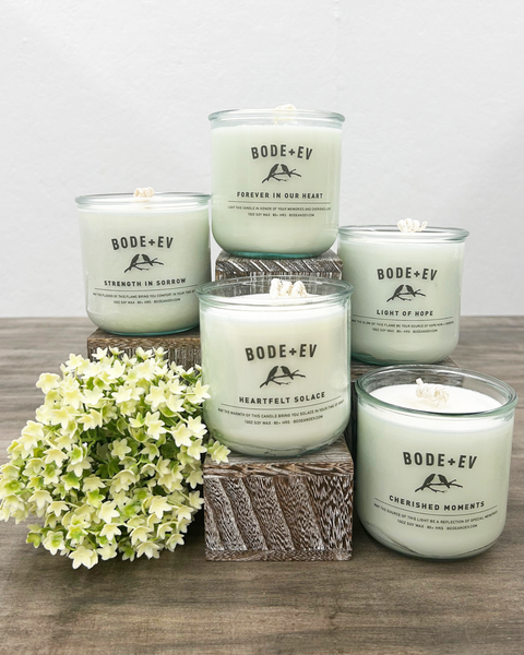 Memorial Soy Wax Candles Set of 5: Grief, Courage, Love, Memories + Hope