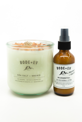 Sea Salt + Orchid Candle + Lotion Gift Set