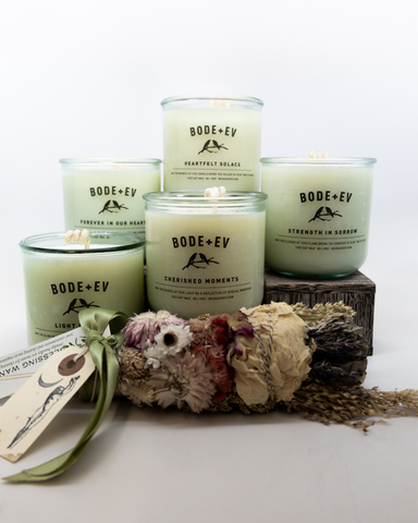 Memorial Soy Wax Candles Set of 5: Grief, Courage, Love, Memories + Hope