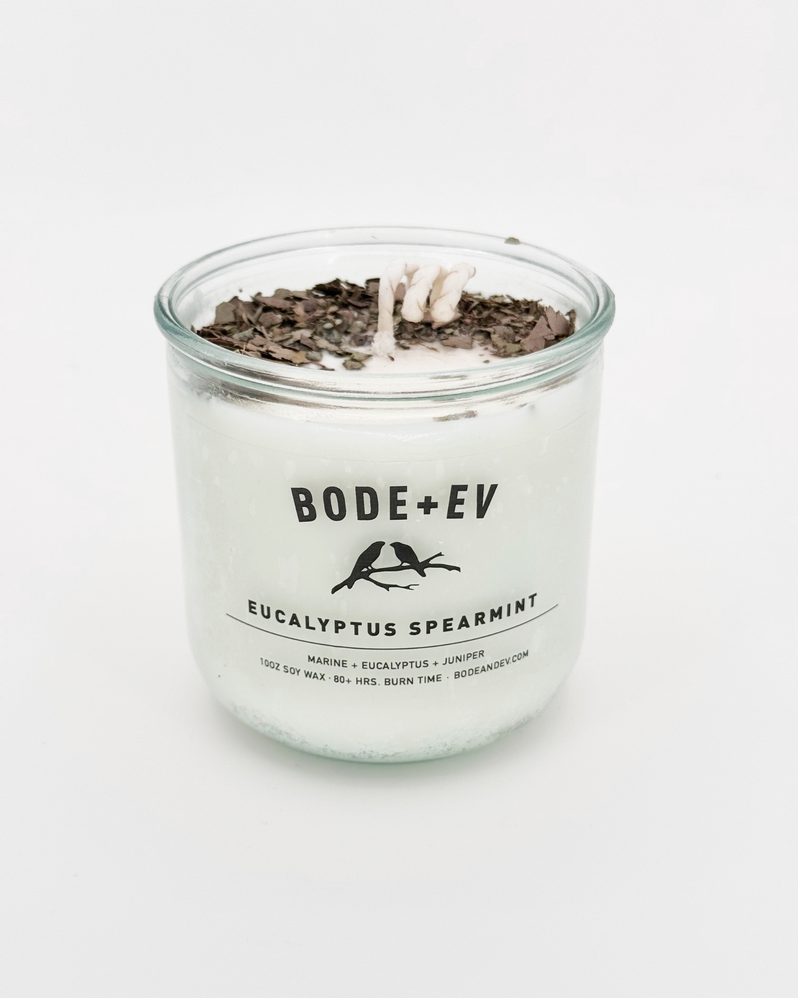 Eucalyptus Spearmint: 10oz Soy Wax Candle topped with Eucalyptus