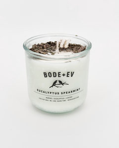 Eucalyptus Spearmint: 10oz Soy Wax Candle topped with Eucalyptus