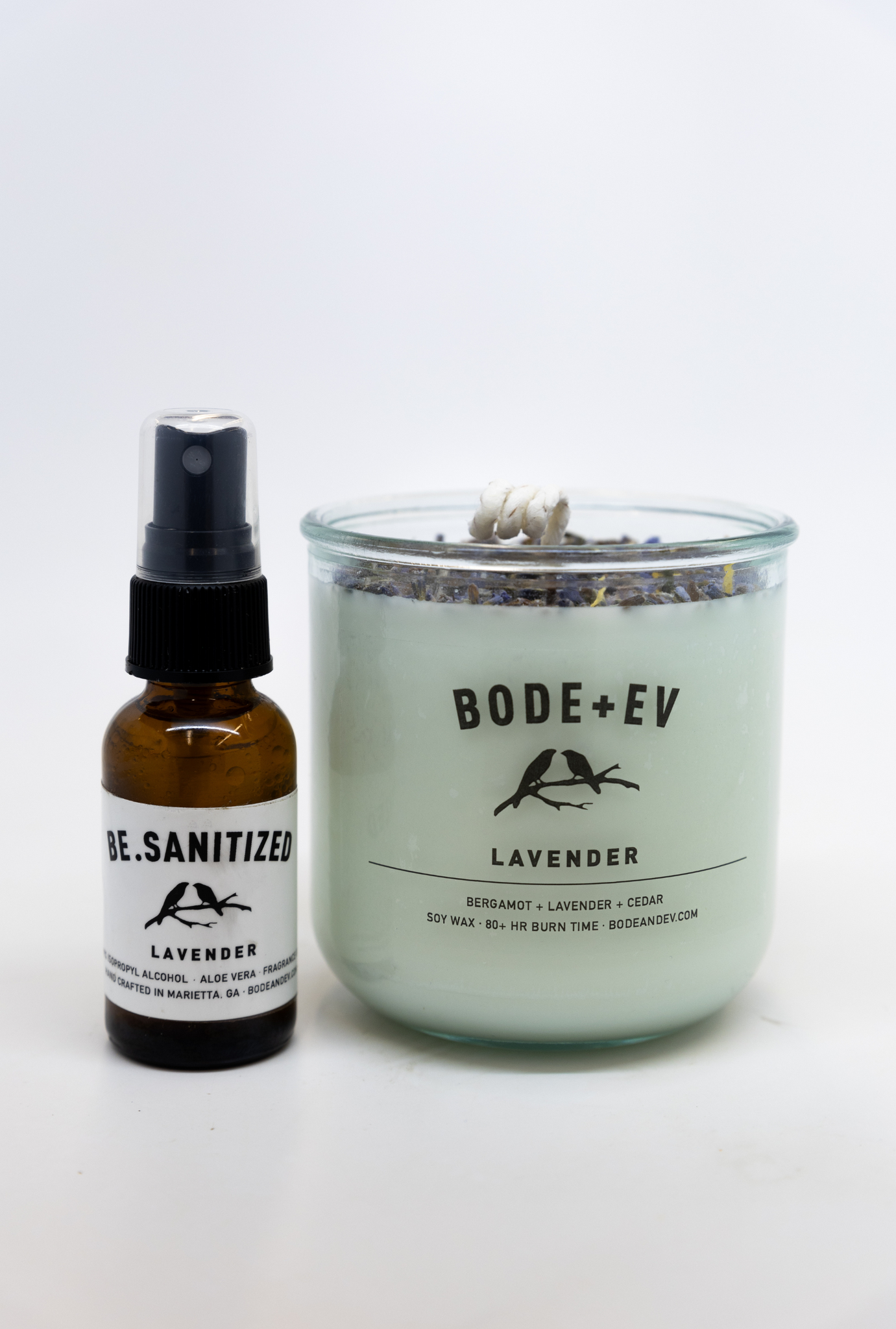 Lavender: Candle + Hand Sanitizer