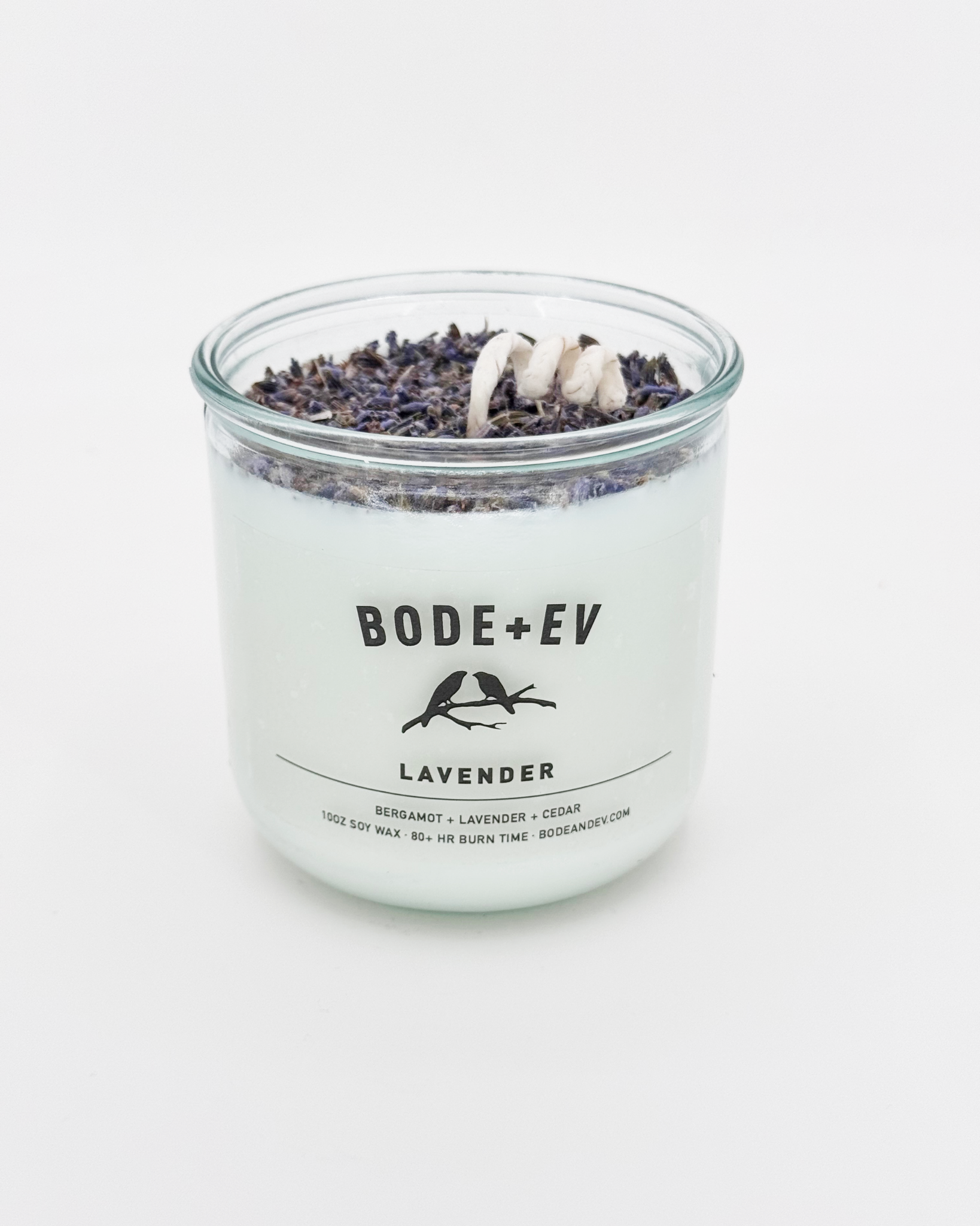 Lavender: 10oz Soy Wax Candle topped with Fresh Lavender Buds