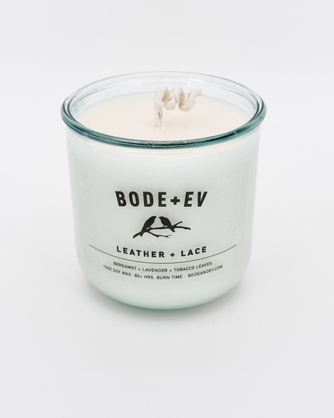 Leather + Lace: Bergamot + Lavender + Tobacco Leaves