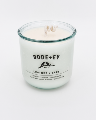 Leather + Lace: Bergamot + Lavender + Tobacco Leaves