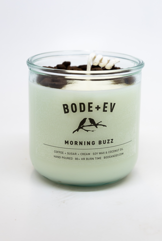 Morning Buzz: 10oz Soy Wax Candle topped with Coffee Beans