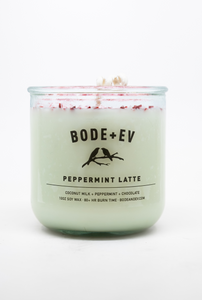 Peppermint Latte: 10oz Soy Wax Candle topped with Crushed Candy Canes