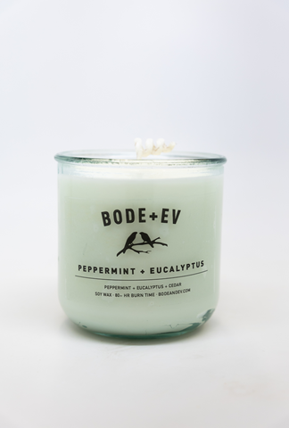 Peppermint + Eucalyptus: soy wax candle