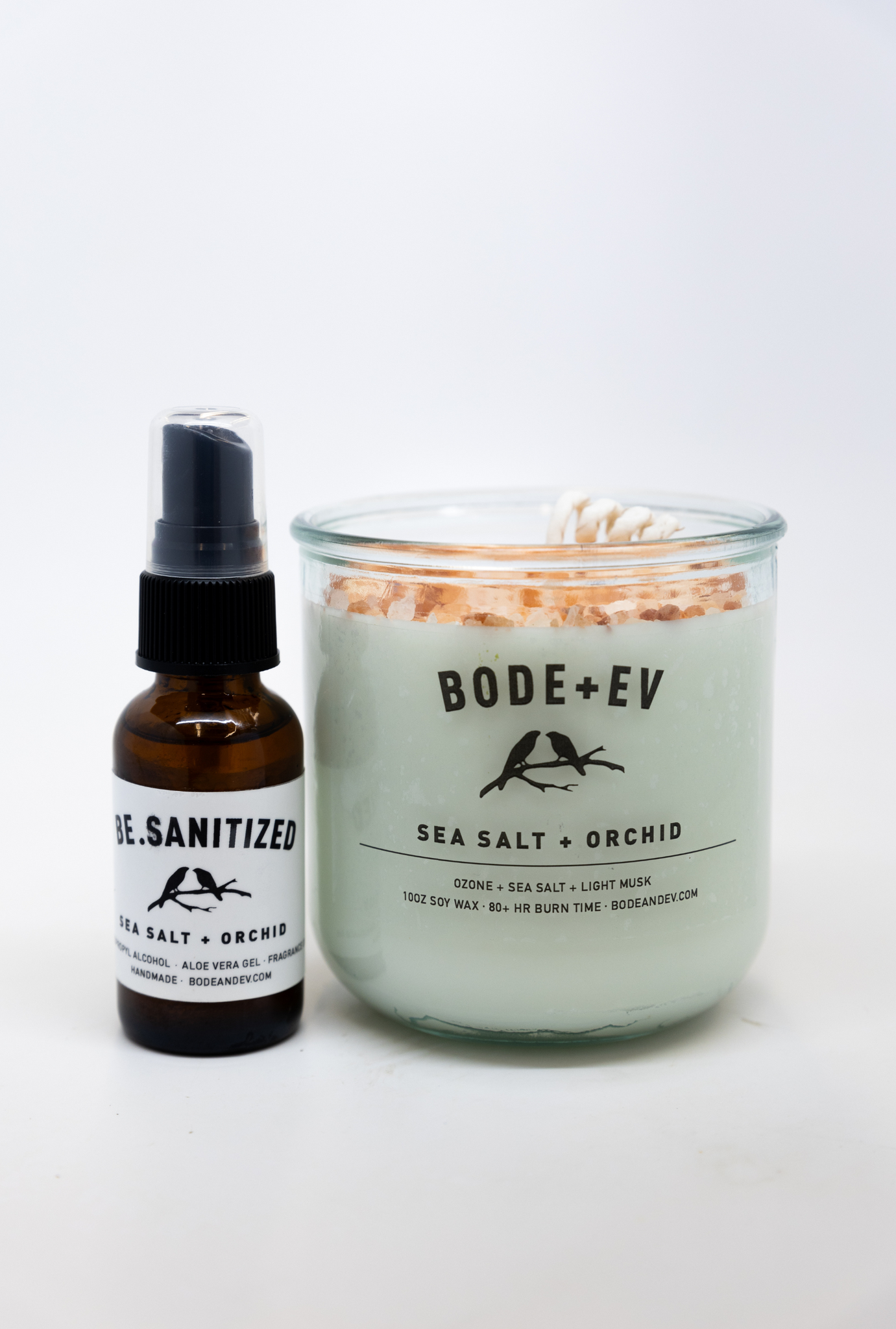 Sea Salt + Orchid: Candle + Hand Sanitizer