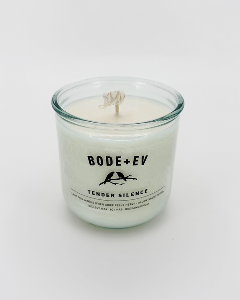 Grief memorial candle hand-poured with soy wax, minimalist sympathy candle for remembrance, healing, and celebration of life