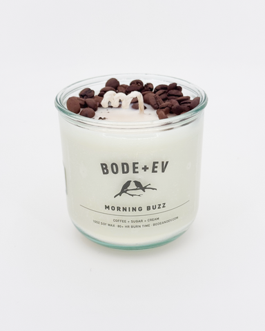 Morning Buzz: 10oz Soy Wax Candle topped with Coffee Beans