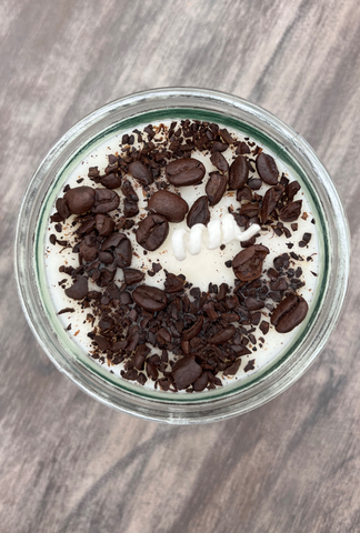 Morning Buzz topped with Coffee Beans
